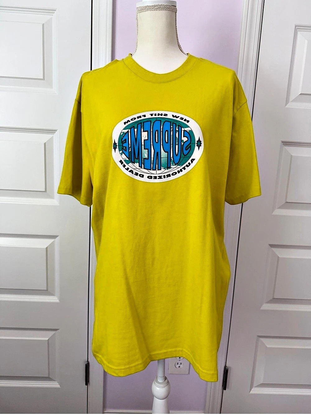 Supreme New Sh** Graphic Short Sleeve Tee Size Large Color Sulfur